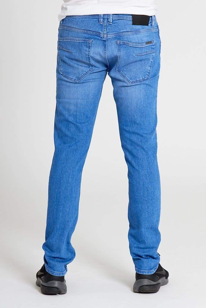 GAMMA Slim Fit Jeans for Men - Intense Blue Wash Denim Pants | Comfortable & Stylish for Casual Wear, Office & Night Out