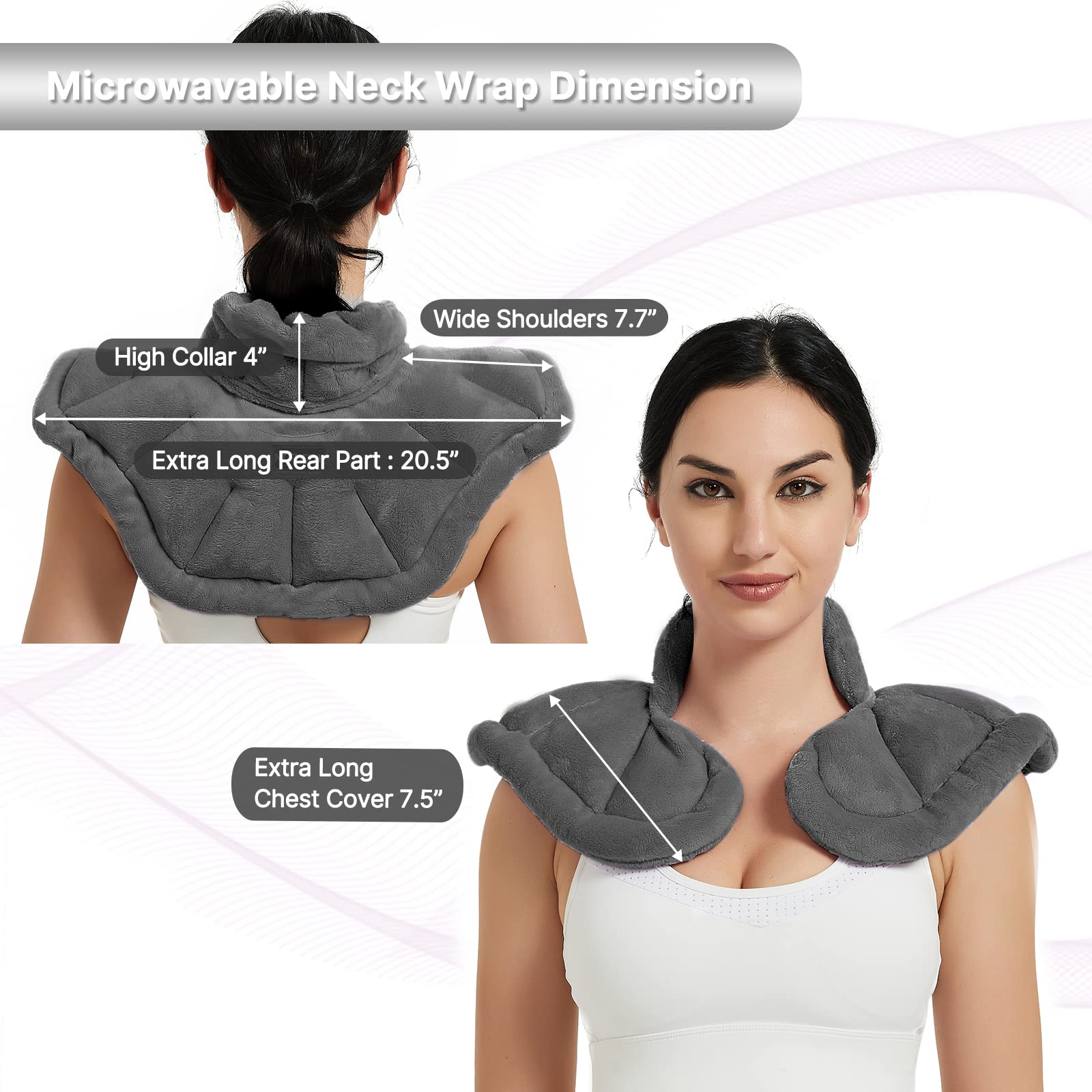 Microwave Neck and Shoulder Heating Wrap - Soothing Pain Relief Pad for Muscle Relaxation - Perfect for Home, Office, and Travel Use