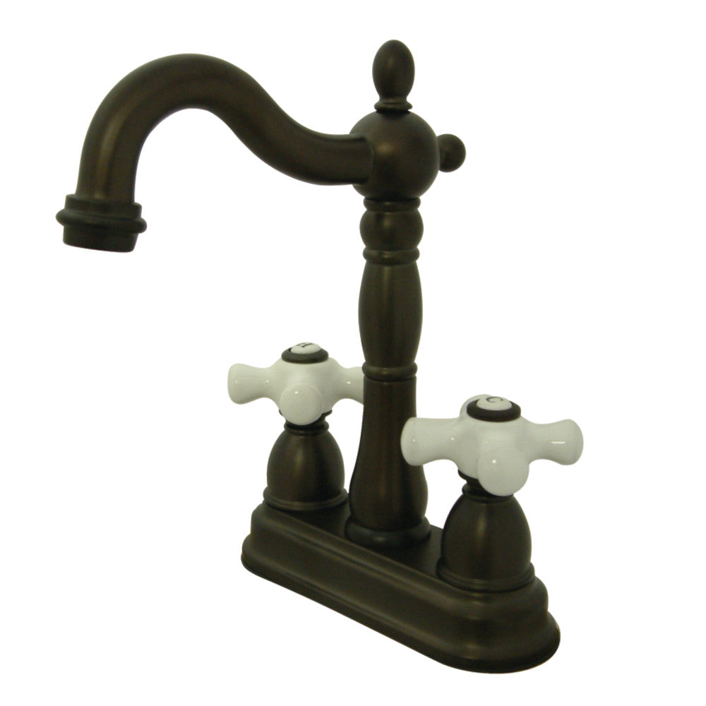 Kingston Brass KB1492PX Heritage Two Handle Bar Faucet - Vintage Style Brass Sink Faucet for Kitchen & Bar | Perfect for Farmhouse, Commercial, and Restaurant Use