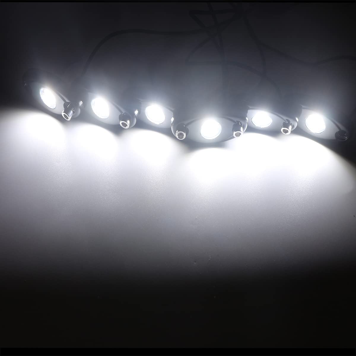 6 Pods LED Rock Lights White - Waterproof Underglow LED Neon Kit for Truck, Car, ATV, SUV, Boat | Underbody Glow Accent Lighting | Perfect for Off-Roading, Car Shows & Night Driving