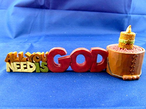 Blossom Bucket Religious Resin Figurine - God Statue with Bucket & Candle for Home Altar Decor, Prayer Spaces & Spiritual Gifts