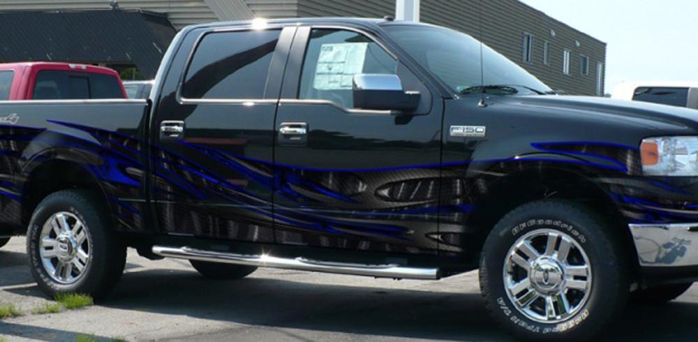 Premium Carbon Fiber Wave Vinyl Wrap for Trucks - Waterproof & UV Resistant Car Decal - DIY Vehicle Exterior Customization for Pickup Trucks, SUVs & Vans