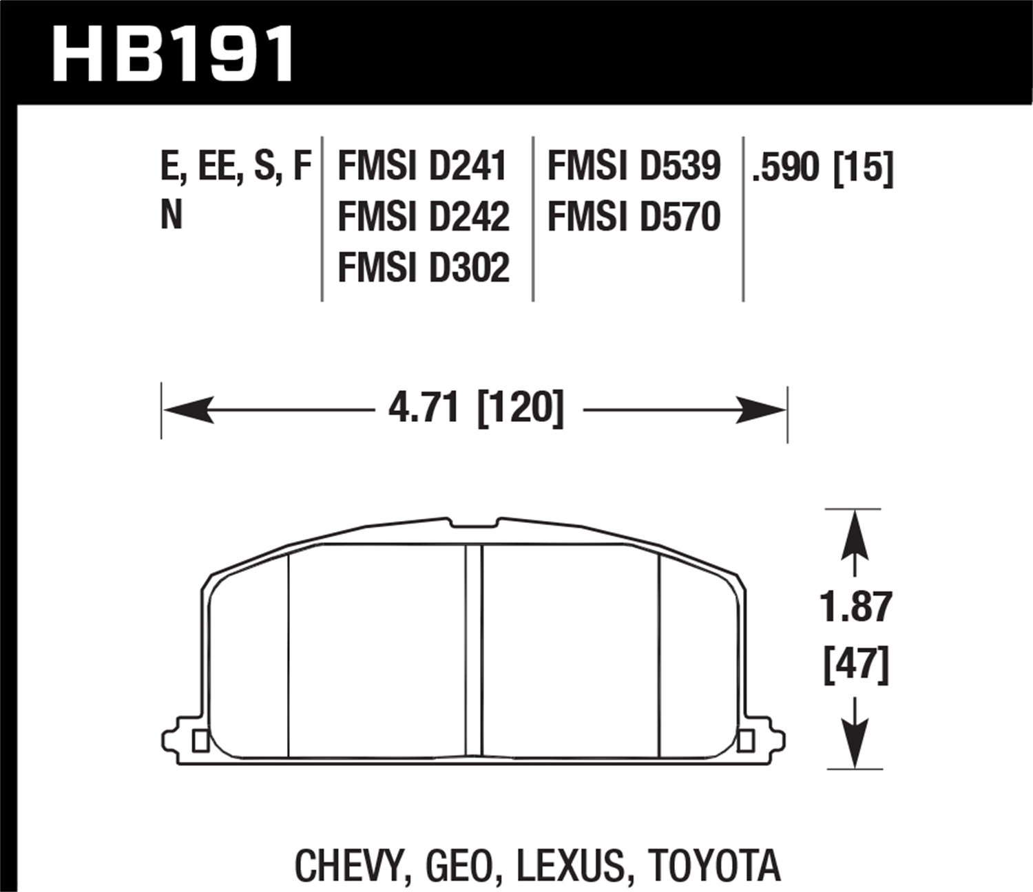 HB191S.590 HT-10 High Performance Motorsport Brake Pads - Premium Ceramic Brake Pads for Racing, Track & Street Use