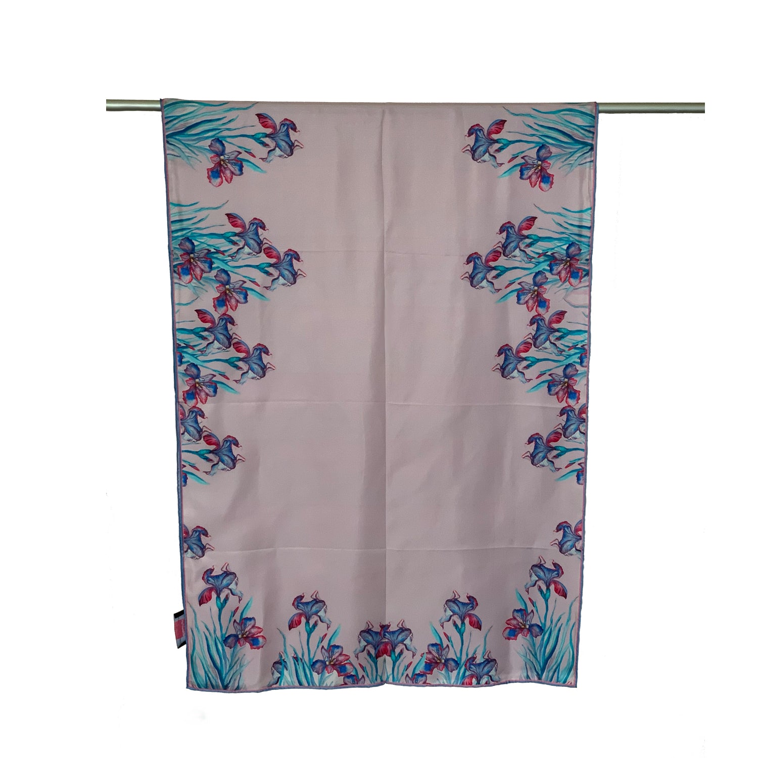 Iris Serenity Long Silk Scarf - Elegant Womens Fashion Accessory for Office, Evening & Travel
