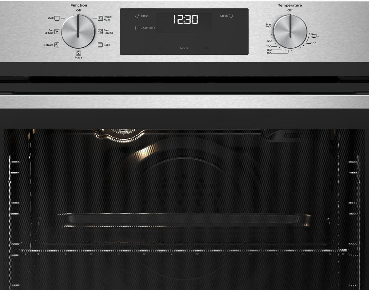 Westinghouse 60cm Stainless Steel Multi Function Oven WVE6515SD - Built-in Electric Oven with Convection, Timer & 5 Cooking Modes - Perfect for Baking, Roasting & Broiling in Modern Kitchens