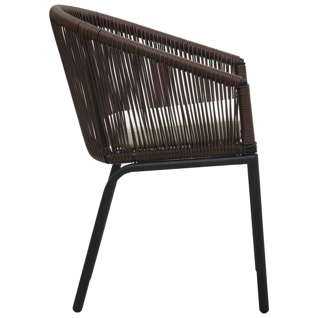 3-Piece Brown PVC Rattan Bistro Set with Cushions - Outdoor Patio Furniture for Porch, Deck, Backyard, Lawn & Balcony | Fast Shipping | Perfect for Garden Dining, Coffee Break & Relaxing