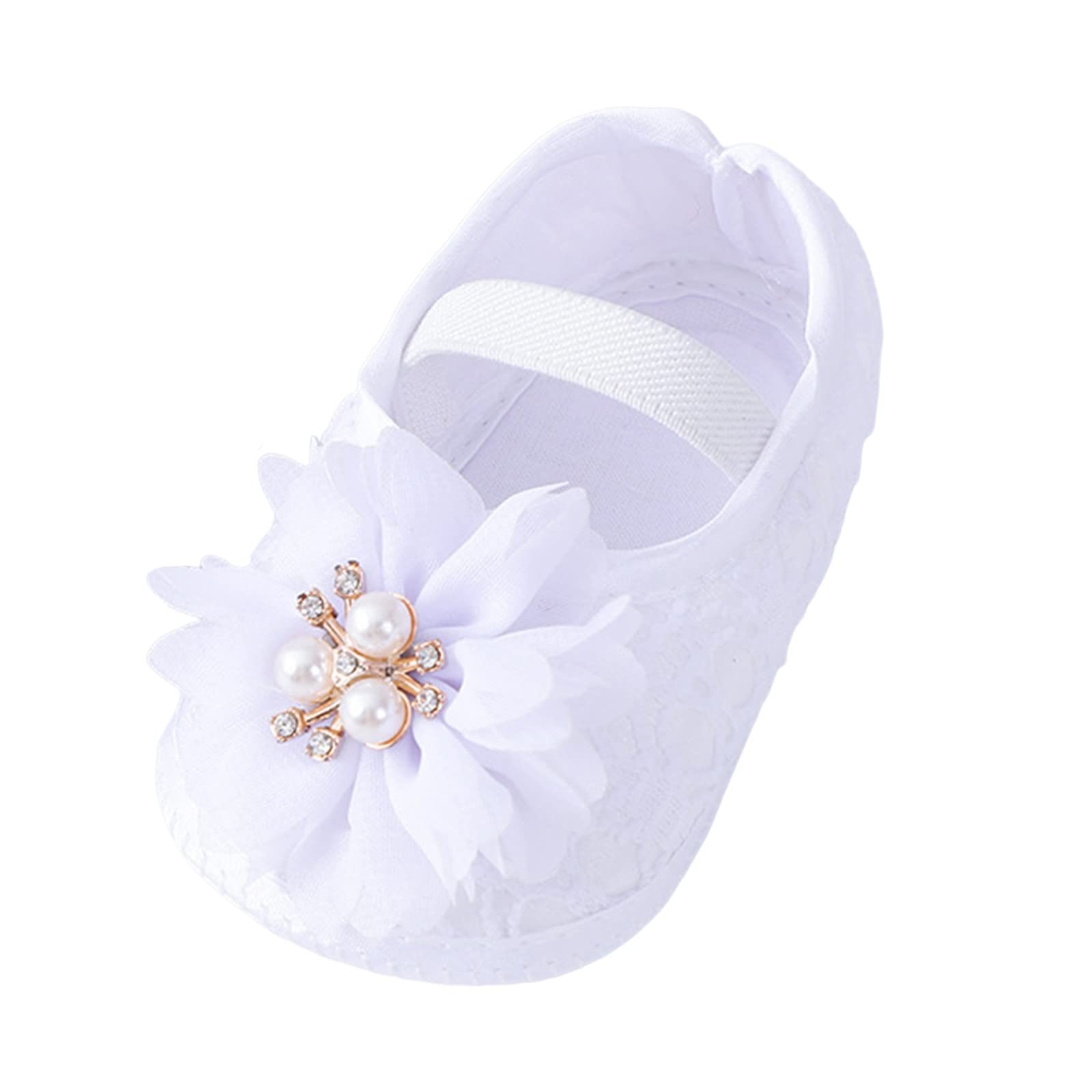 Soft Sole Baby Shoes for Toddlers - Pearl & Flower Princess Dress Shoes | Comfortable & Stylish First Walkers for Girls | Perfect for Parties, Weddings & Special Occasions