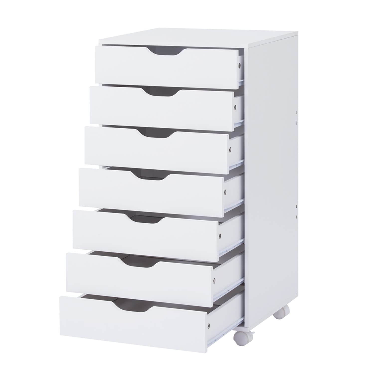 Naomi Home 7-Drawer Sewing & Craft Storage Cabinet - White Organizer for Arts, Crafts, Sewing Supplies & More - Multipurpose Cabinet with Ample Space - Perfect for Craft Rooms, Sewing Studios & Home Organization