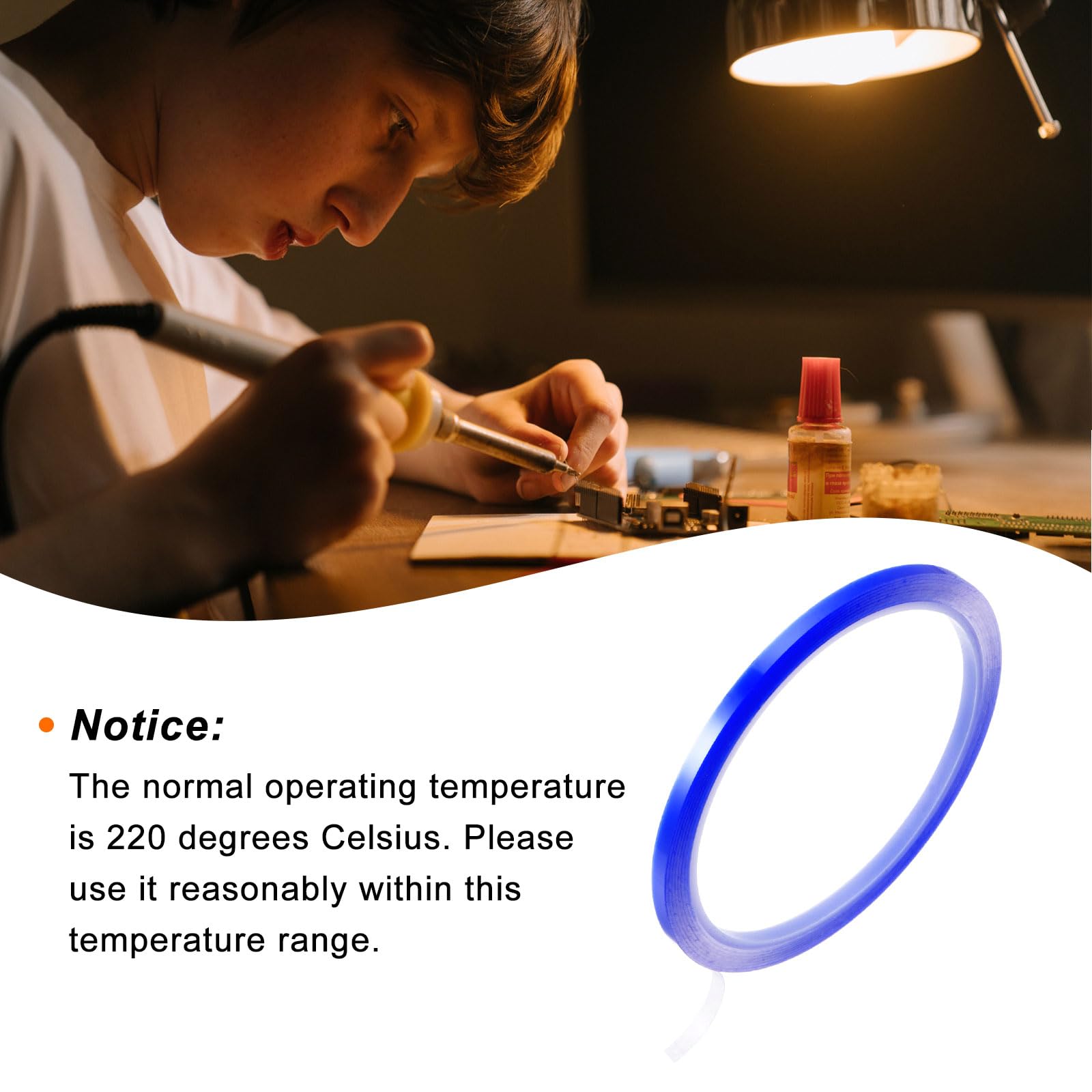 HARFINGTON 4 Rolls High Temperature Heat Resistant Tape - 4mm x 33m (108ft) Sublimation Thermal Transfer Tape for Heat Press, No Residue, Blue - Perfect for T-Shirt, Mug & DIY Sublimation Projects