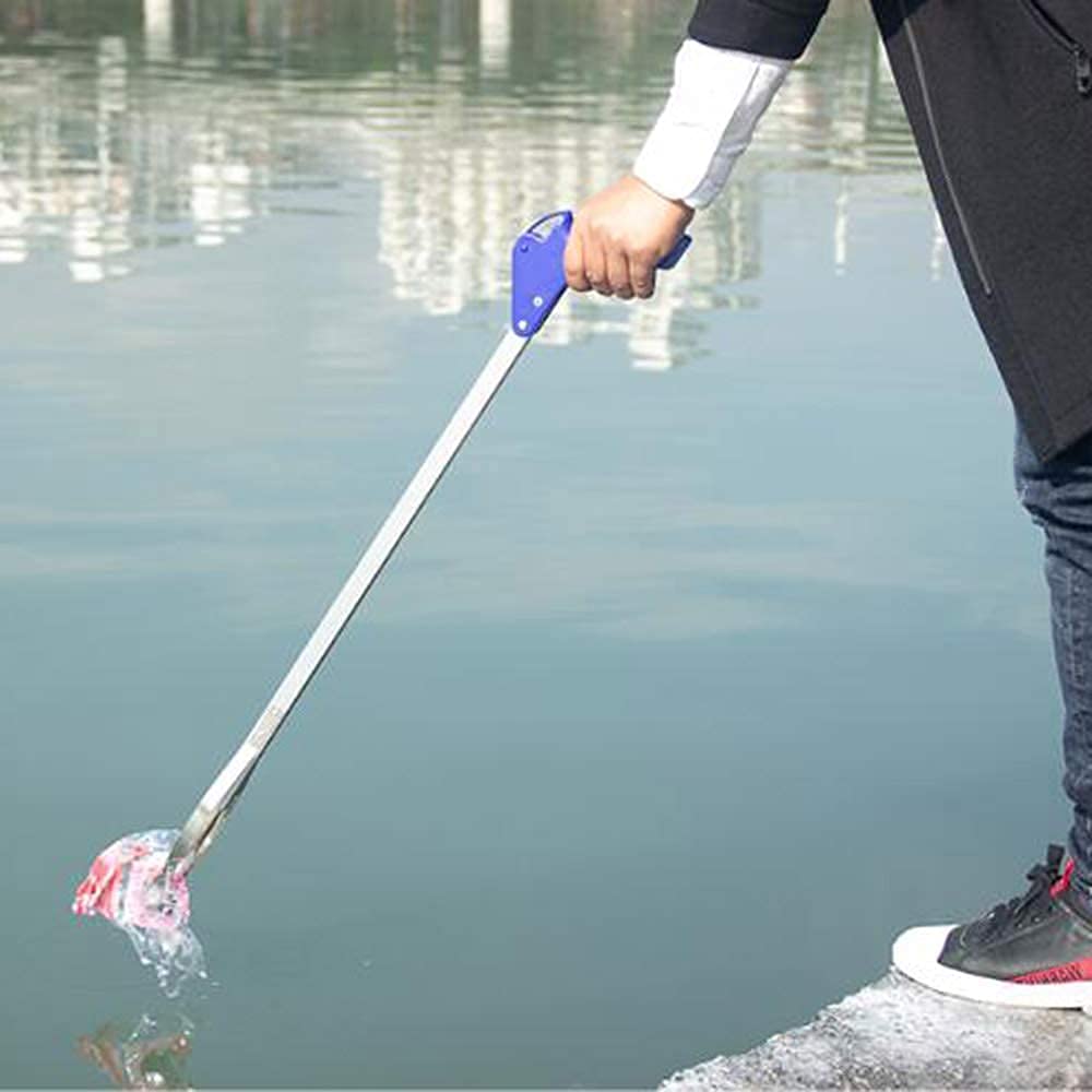 Foldable Aluminum Long Arm Reacher Grabber Tool - Extendable Litter Picker for Trash Collection, Recycling & Outdoor Cleaning (Ideal for Elderly, Disabled & Garden Use)
