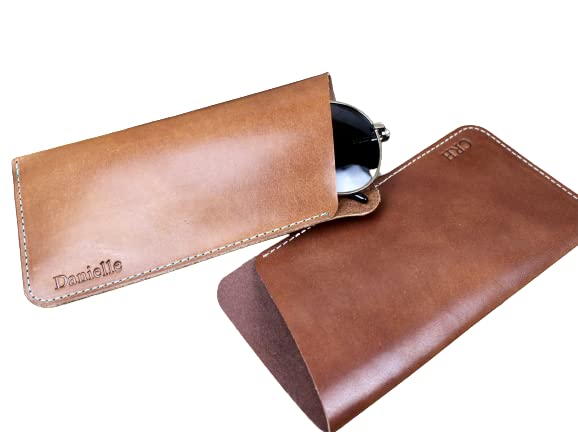 Personalized Leather Glasses Case for Eyeglasses & Sunglasses | Soft Protective Sleeve | Custom Engraved Leather Accessory | Perfect Gift for Travel, Office & Daily Use