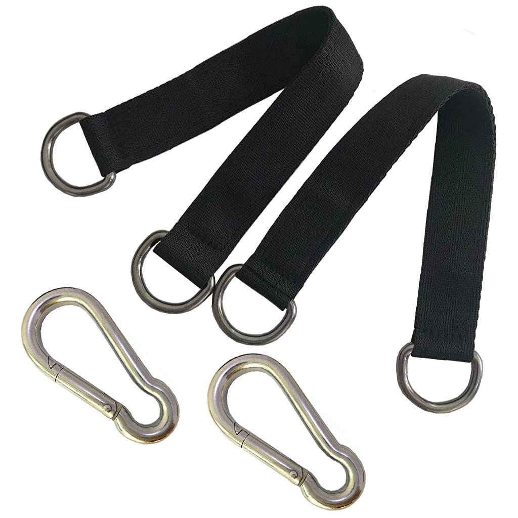 Heavy Duty Hammock Straps for Trees - 2 Pack Swing Hanging Kit with Carabiner, 440lbs Capacity - Perfect for Hammocks, Swing Chairs & Exercise Pulleys - Ideal for Camping, Backyard Relaxation & Outdoor Adventures