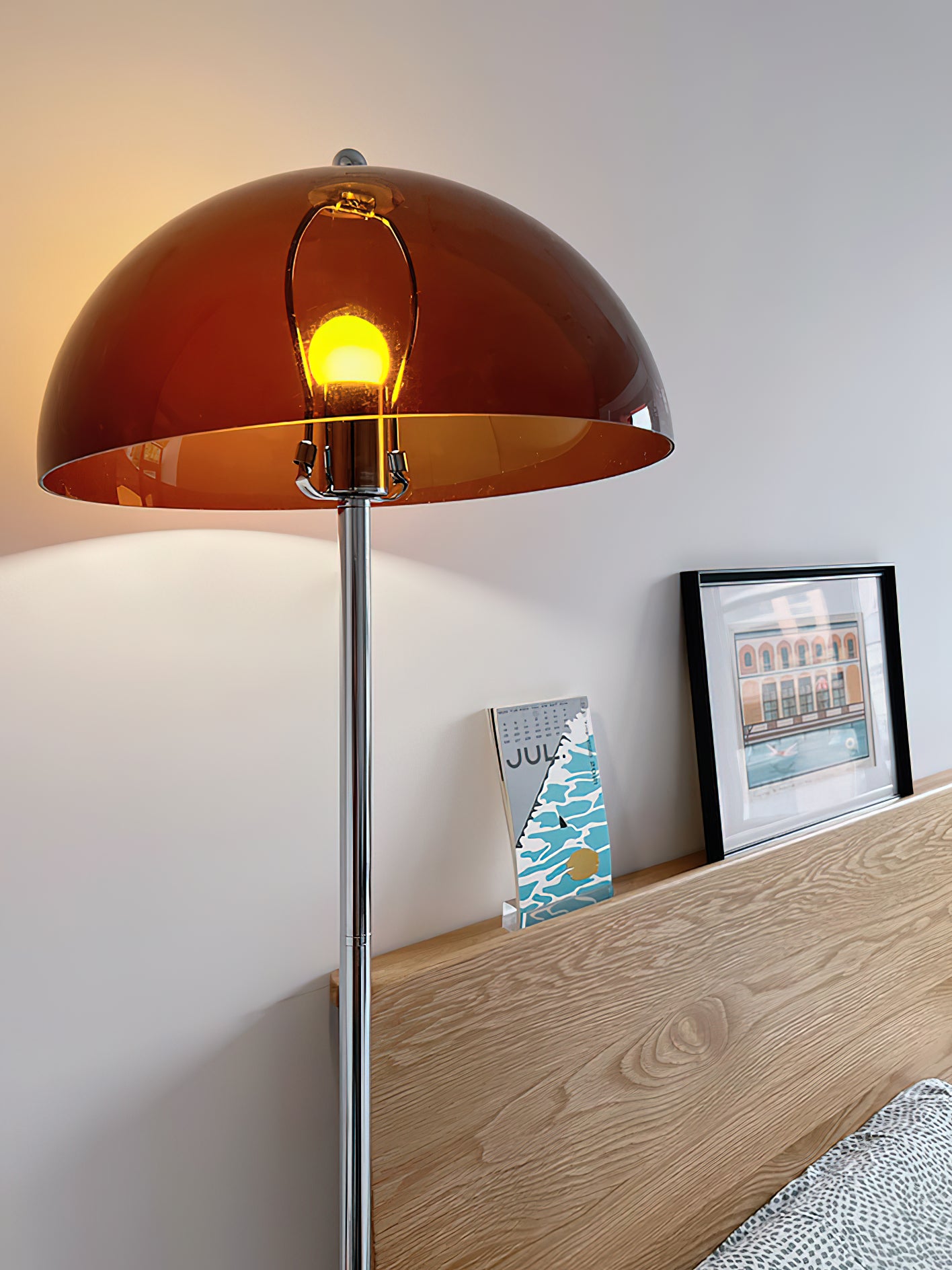 Modern Acrylic Mushroom Floor Lamp - Dimmable LED Standing Light for Living Room, Bedroom & Office - Soft Ambient Lighting for Home Decor & Relaxation