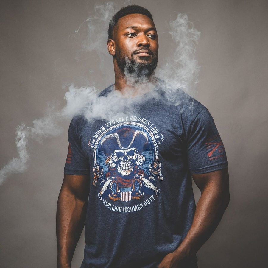 Rebellion Becomes Duty Graphic T-Shirt - Midnight Navy Blue Cotton Tee for Men & Women | Streetwear, Casual Outfits, Protest Fashion