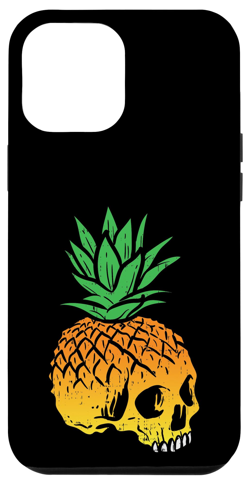 iPhone 12 Pro Max Case - Pineapple Skull Hawaiian Halloween Design - Durable Protective Cover for Food Lovers - Perfect for Beach Parties, Tropical Vacations & Spooky Halloween Events