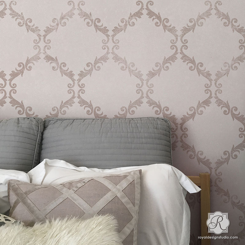 Acanthus Trellis Wall Stencil - Reusable DIY Decorative Painting Template for Home & Garden Décor | Perfect for Walls, Furniture, and Fabric Projects