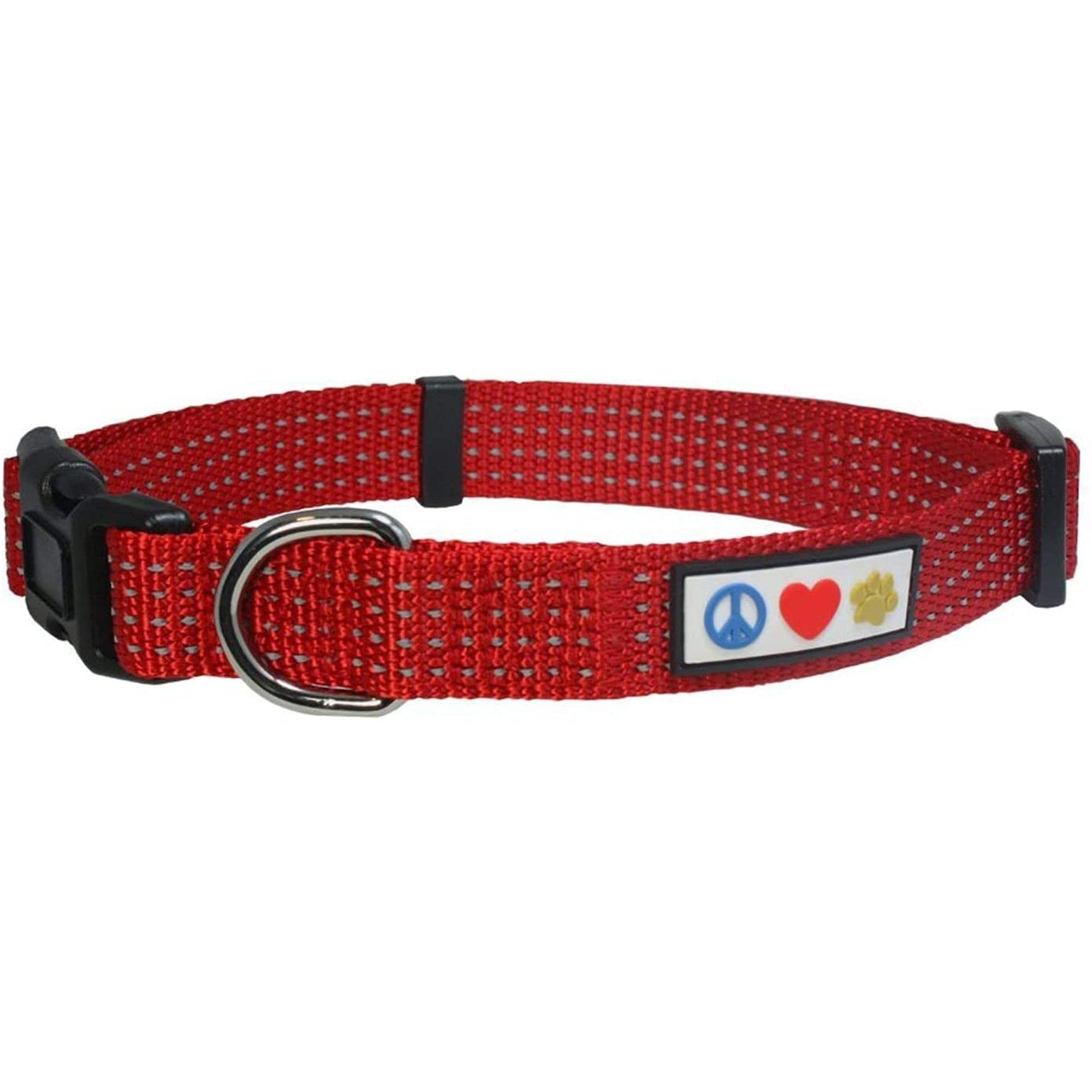 Pawtitas Reflective Dog Harness, Collar & Leash Set - Small & XS for Safety & Visibility | Perfect for Night Walks, Jogging & Outdoor Adventures (Red)