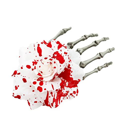 Halloween Skeleton Hand Hair Clips for Women - Punk Rock Gothic Hairpins with Crystal Spark, Horror Bone Barrette Claws for Cosplay, Party & Halloween Costume Accessories | Perfect for Gothic Fashion, Rock Concerts and Spooky Events