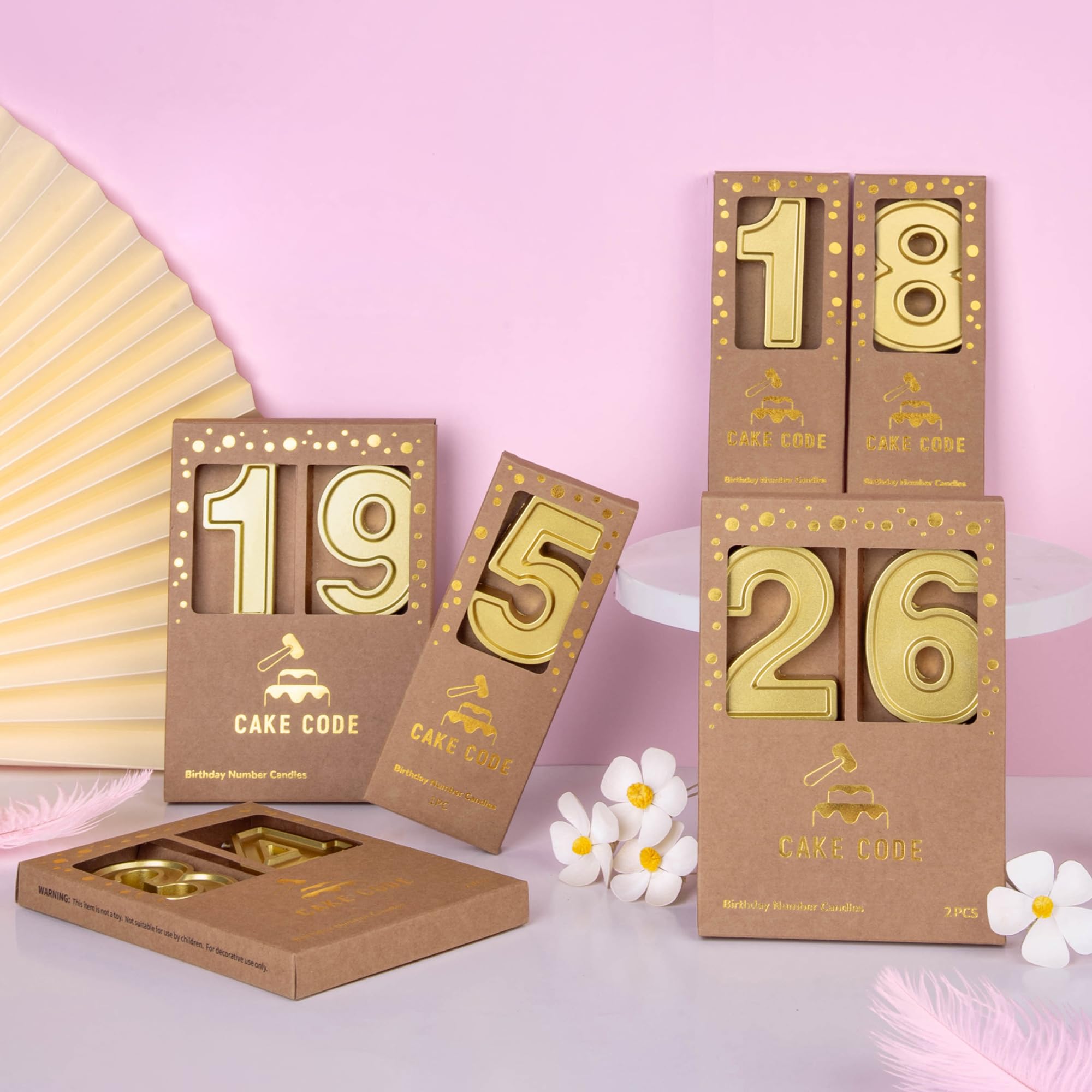 2.76 Inch Gold Number 1 Birthday Candle - Roma Style Cake Candles for Birthday Party Decorations & Celebrations | Perfect for Cakes, Cupcakes, and Dessert Tables