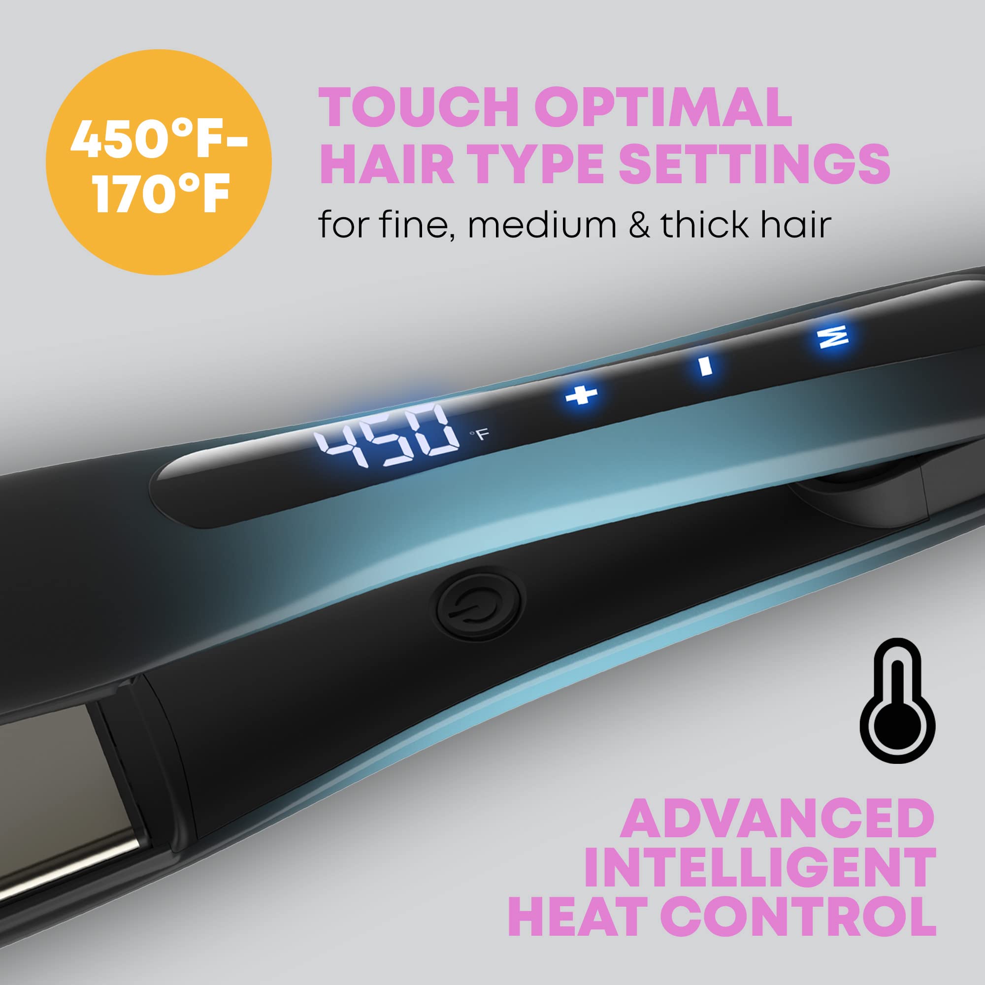 Revamp Progloss Wide Ultra X Shine 1.5-Inch Ceramic Flat Iron Hair Straightener with Keratin, Argan & Coconut Oil - Ionic Technology for Long, Thick & Curly Hair - Perfect for Salon-Quality Styling at Home, Travel & Professional Use