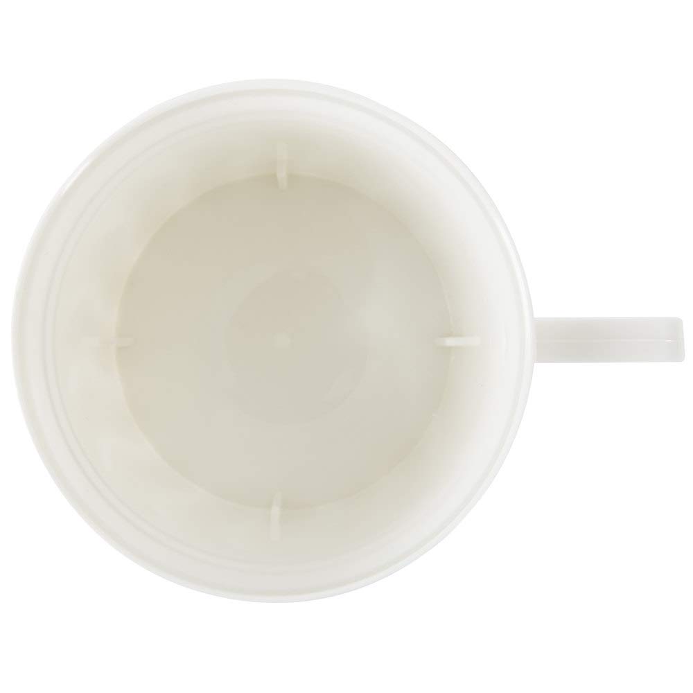Elegant White Plastic Coffee Mugs with Silver Fineline Settings - 8oz, 12-Pack - Perfect for Parties, Events, Home & Office Use - Durable & Stylish Drinkware for Hot & Cold Beverages