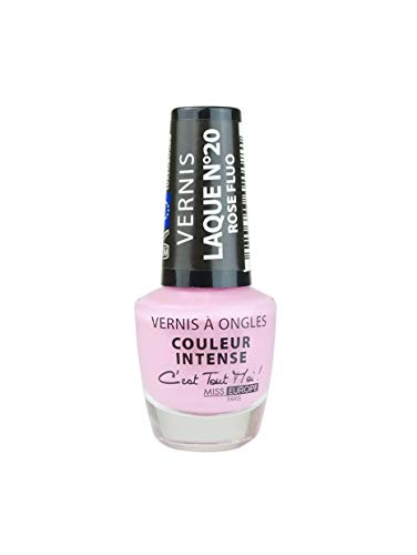 Vernis Laque No.20 - Fluorescent Pink Nail Polish - Long Lasting & High Shine - Perfect for Parties, Nightlife & Special Occasions