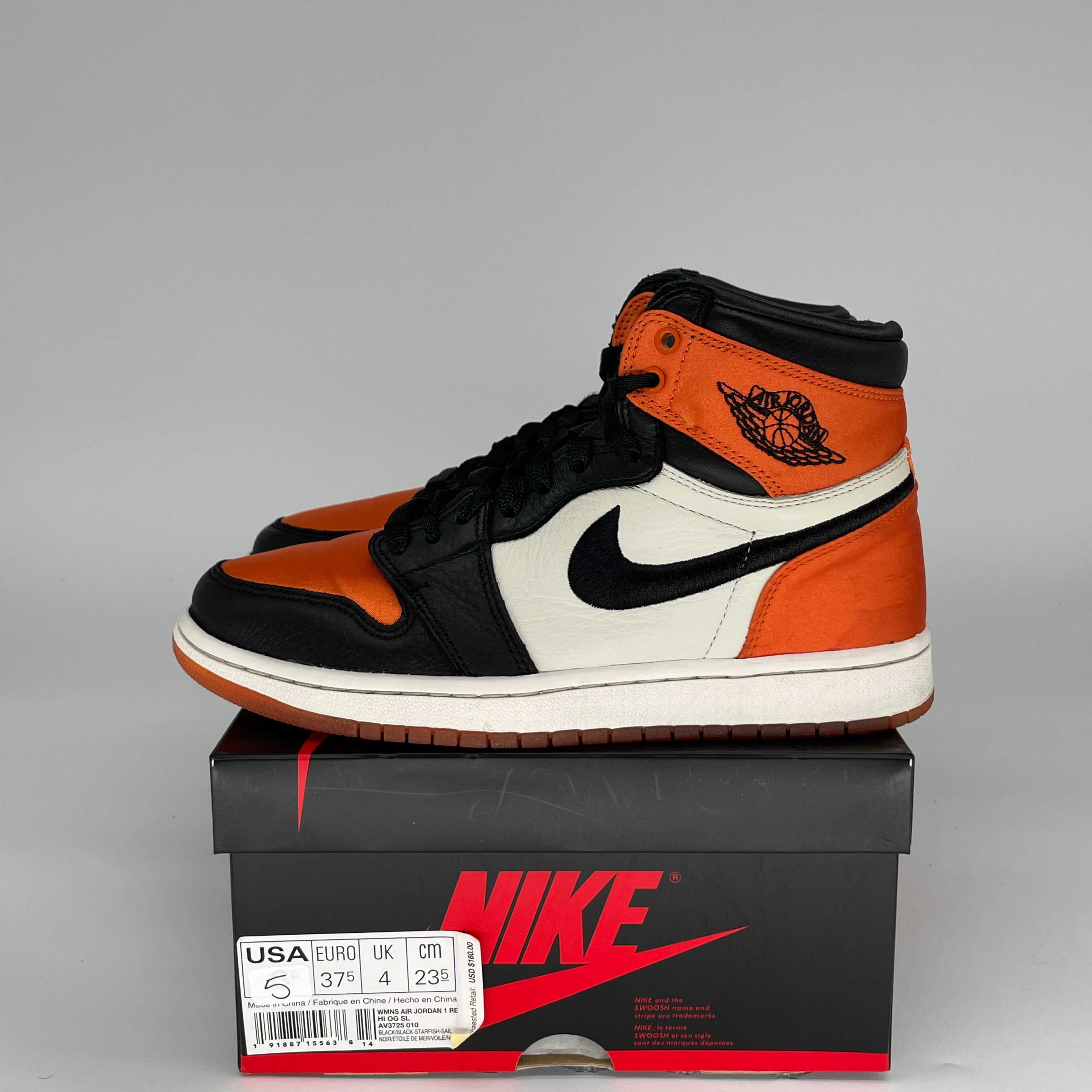 AIR JORDAN 1 SATIN SHATTERED BACKBOARD Women's Size 5/6.5W Sneakers AV3725-010 - Perfect for Basketball, Streetwear Fashion & Sneaker Collectors