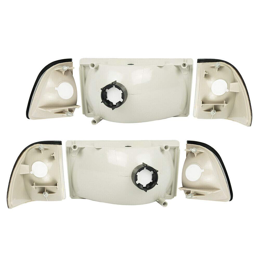 6-Piece Compatible Headlight & Parking Lamp Kit with Front Signal Lens - Perfect for Car Restoration, Replacement & Nighttime Driving Safety