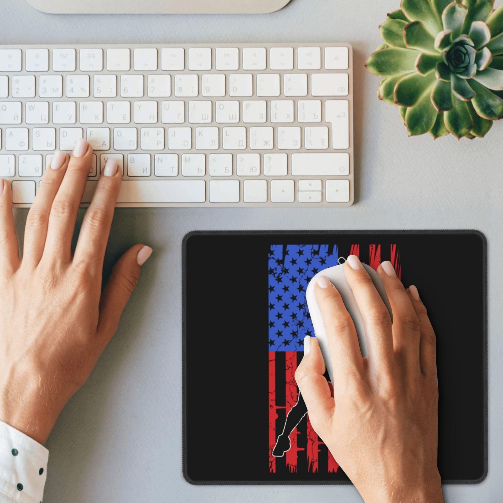 SIYTUAU American Flag Baseball Mouse Pad - Waterproof, Non-Slip Rubber Gaming Mousepad (10x12 inches) for Laptop, Office & PC - Perfect for Gamers, Workstations & Patriotic Decor