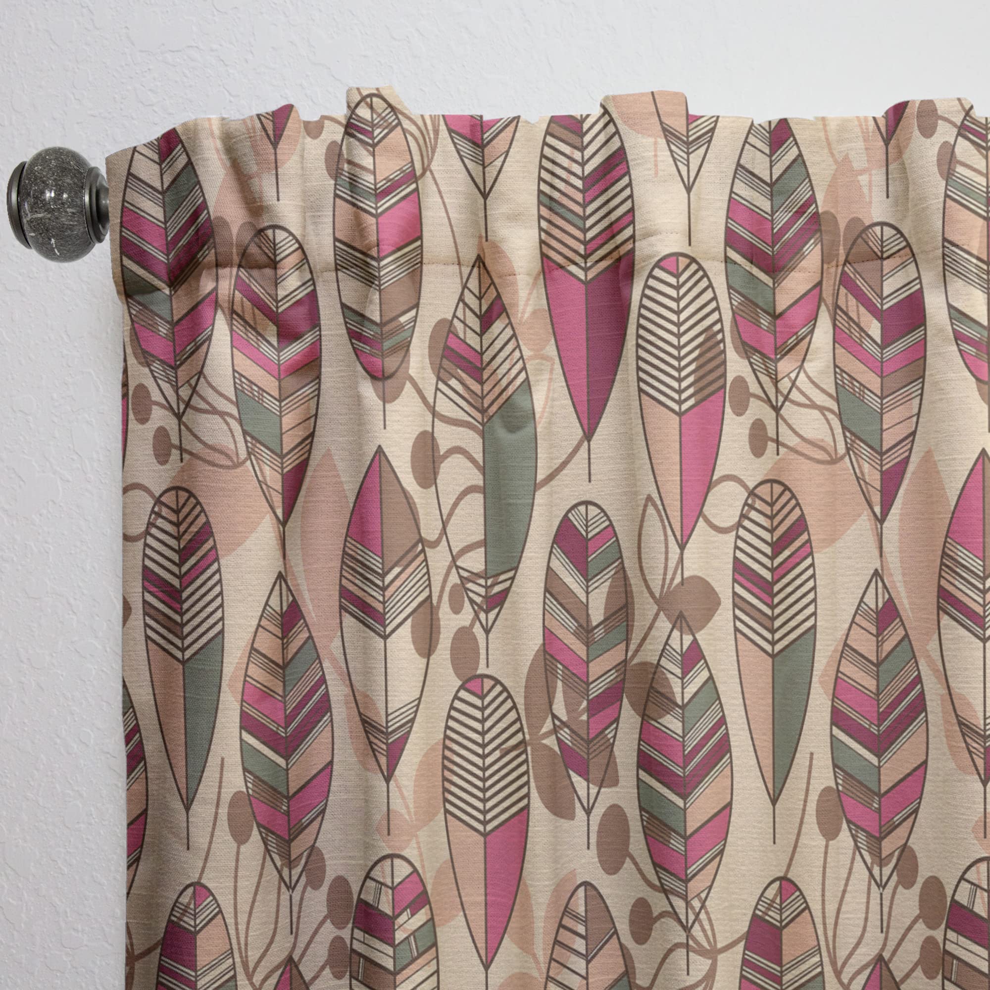 DesignQ Retro Autumn Floral Curtains - Thermal Insulated Blackout Drapes for Bedroom & Living Room (52x95 Inch, Single Panel) - Perfect for Cozy Home Decor & Light Blocking