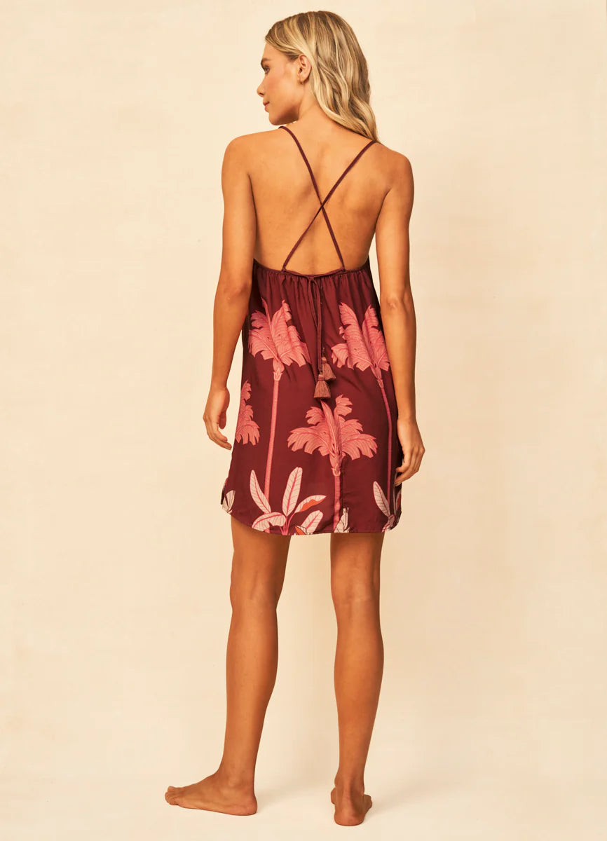Maaji Palm Cockatoo Fallon Dress Cover Up - Red Beach Dress for Women | Perfect for Summer Vacations, Pool Parties & Resort Wear