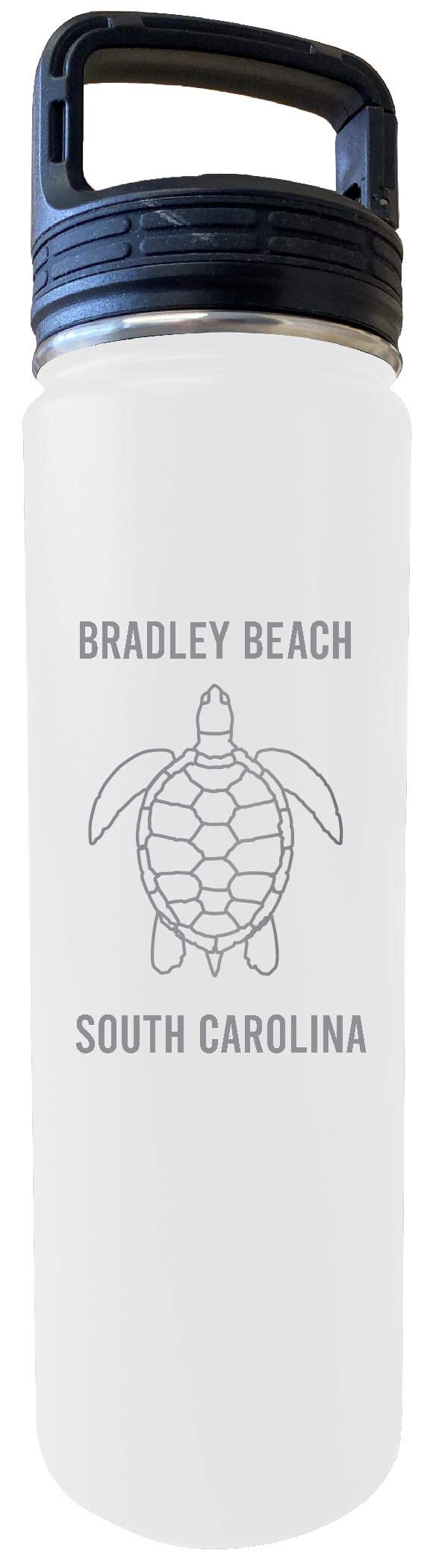 32oz Insulated Stainless Steel Water Bottle with Engraved Bradley Beach SC Design - Double Wall Vacuum Tumbler for Hot & Cold Drinks - Perfect for Travel, Hiking, Gym and Outdoor Activities