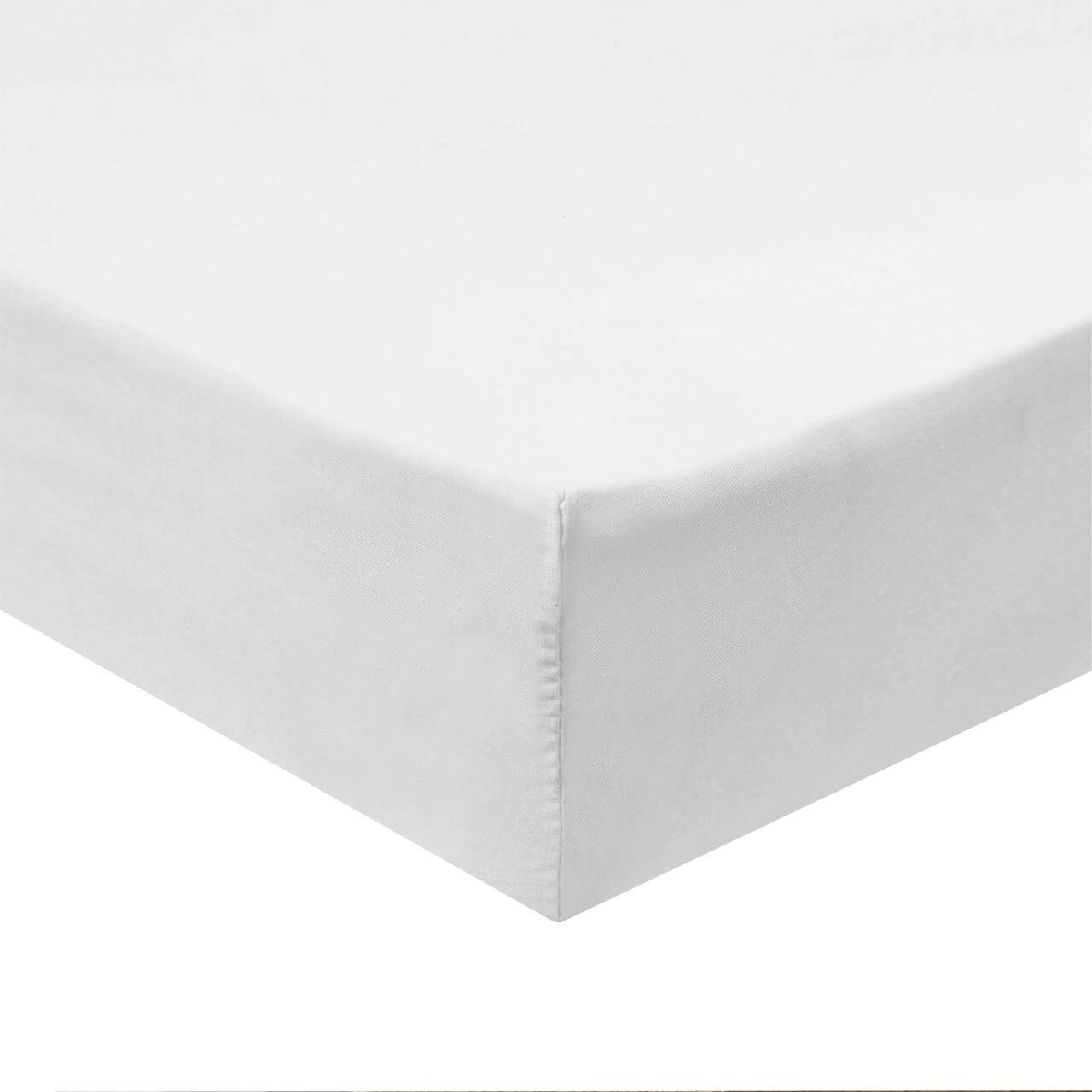 Silky Soft 650 Thread Count Cotton Blend Fitted Sheet - Wrinkle Free, Breathable & Durable 100% Cotton-Polyester Blend - Adjustable Split Top King Size (White) - Perfect for Luxury Bedrooms, Guest Rooms & Vacation Homes
