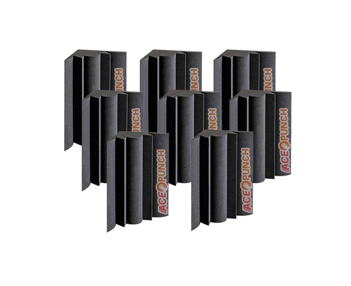 Acepunch 8 Pack Black Bass Trap Acoustic Foam Panels - 11.8