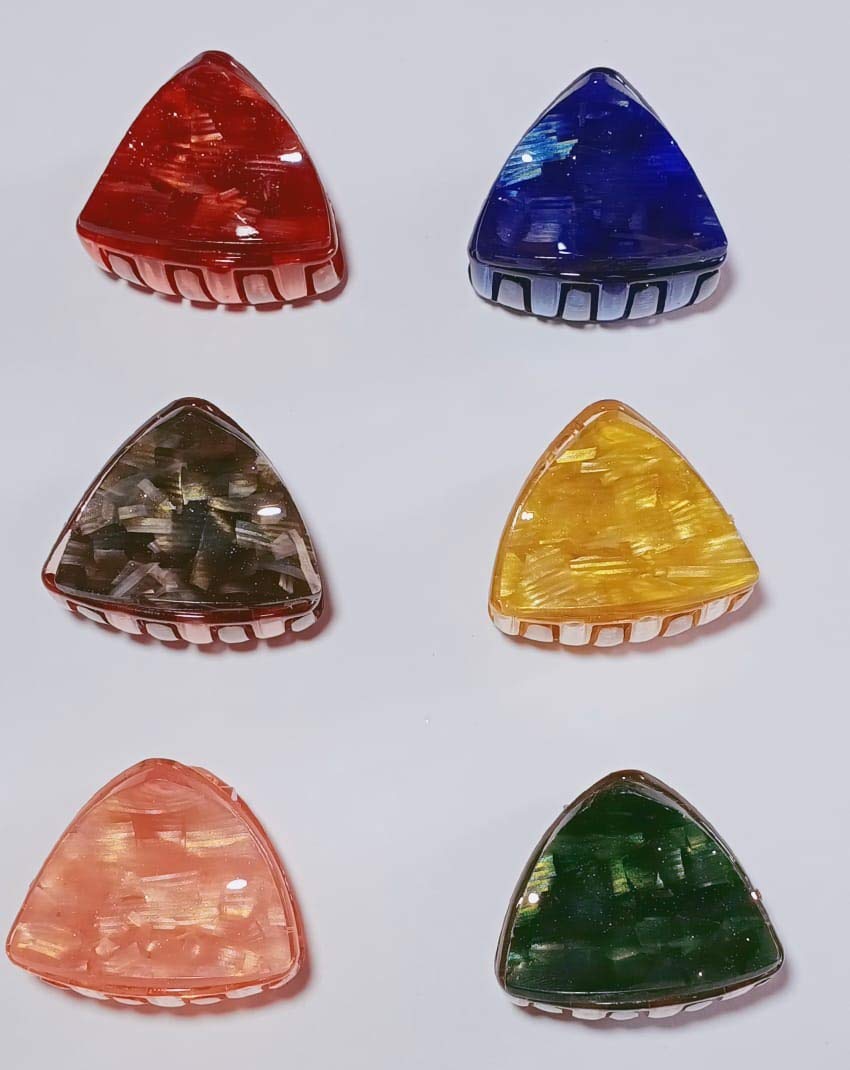 SR SELECTION Women's Plastic Hair Claw Clips - Medium Size, Multicolor (Pack of 6) | Perfect for Ponytails, Buns & Everyday Hairstyles