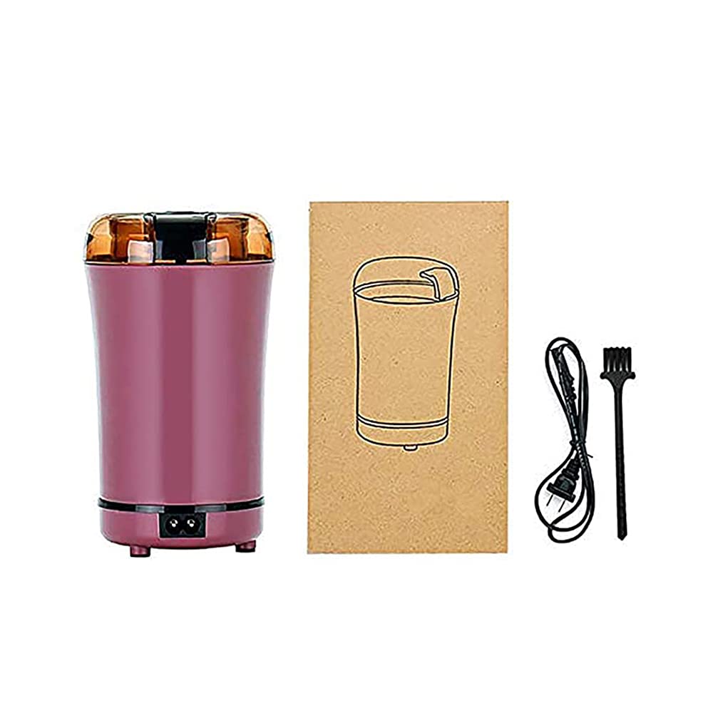 Premium Electric Coffee Grinder - Stainless Steel Blade, One-Touch Operation for Beans, Spices, Herbs & Nuts (2oz/8 Cups Capacity) - Portable & Compact with Clear Lid - Perfect for Home, Office & Travel - Purple
