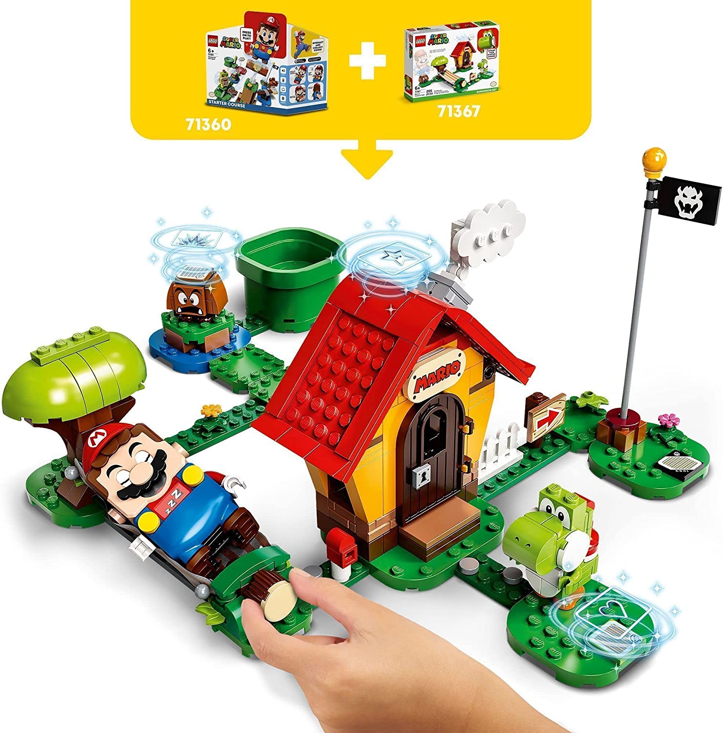 LEGO Super Mario Adventures with Mario’s House & Yoshi Expansion Set 71367 – Interactive Building Toy for Kids, Collectible Gift for Nintendo Fans – Perfect for Creative Play & Display