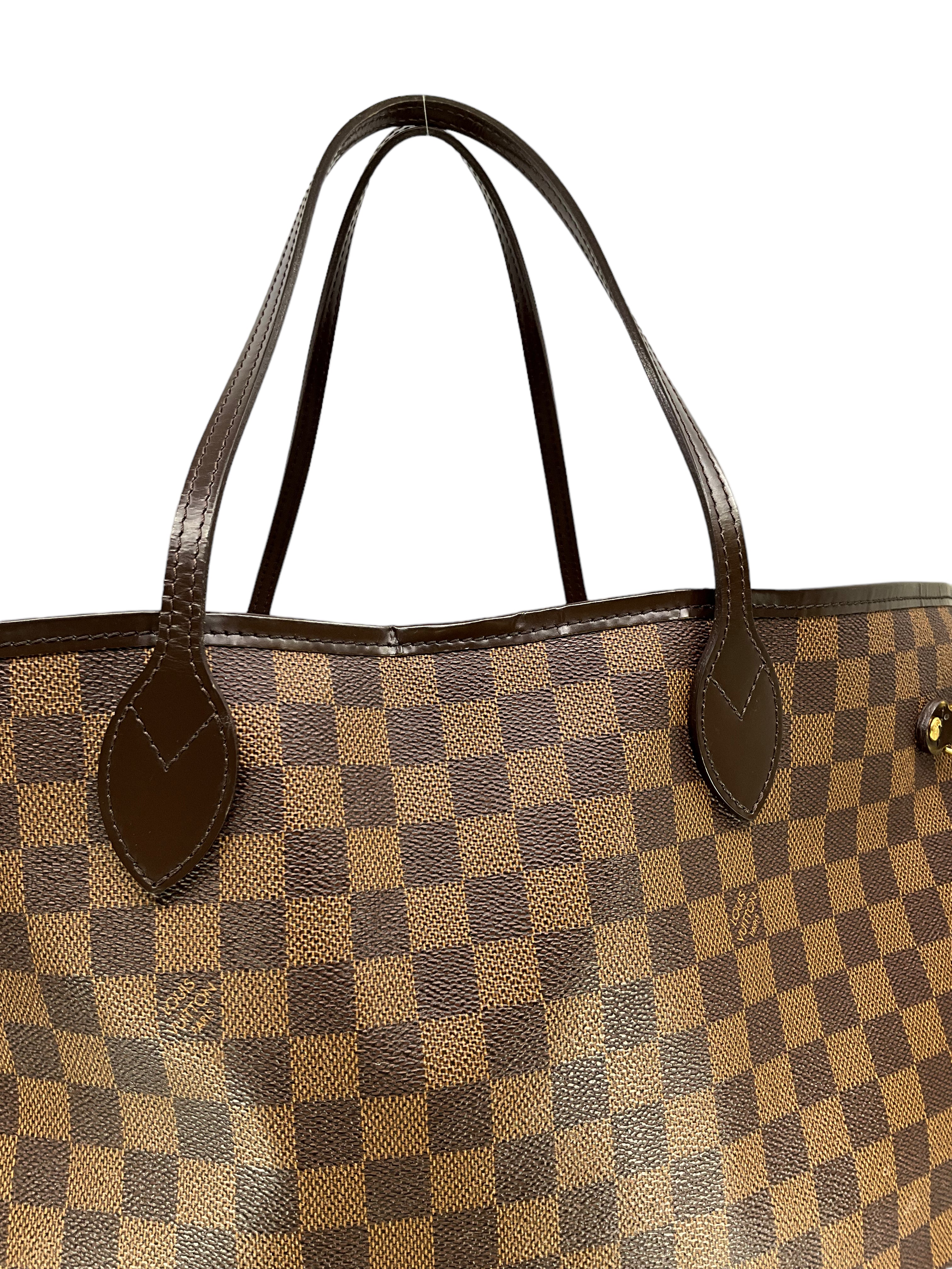 Authentic Louis Vuitton Damier Ebene Neverfull GM Tote Bag - Luxury Canvas Handbag with Leather Trim for Women | Perfect for Work, Travel & Shopping