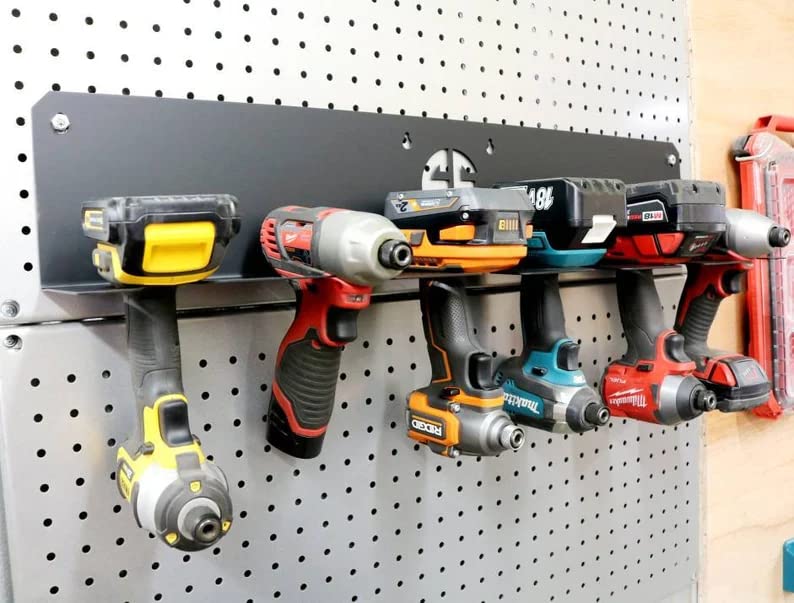 3-Slot Blue Power Tool Organizer - Heavy-Duty Garage Tool Storage & Wall Mount Rack - Perfect for Drills, Saws & DIY Workshop Organization
