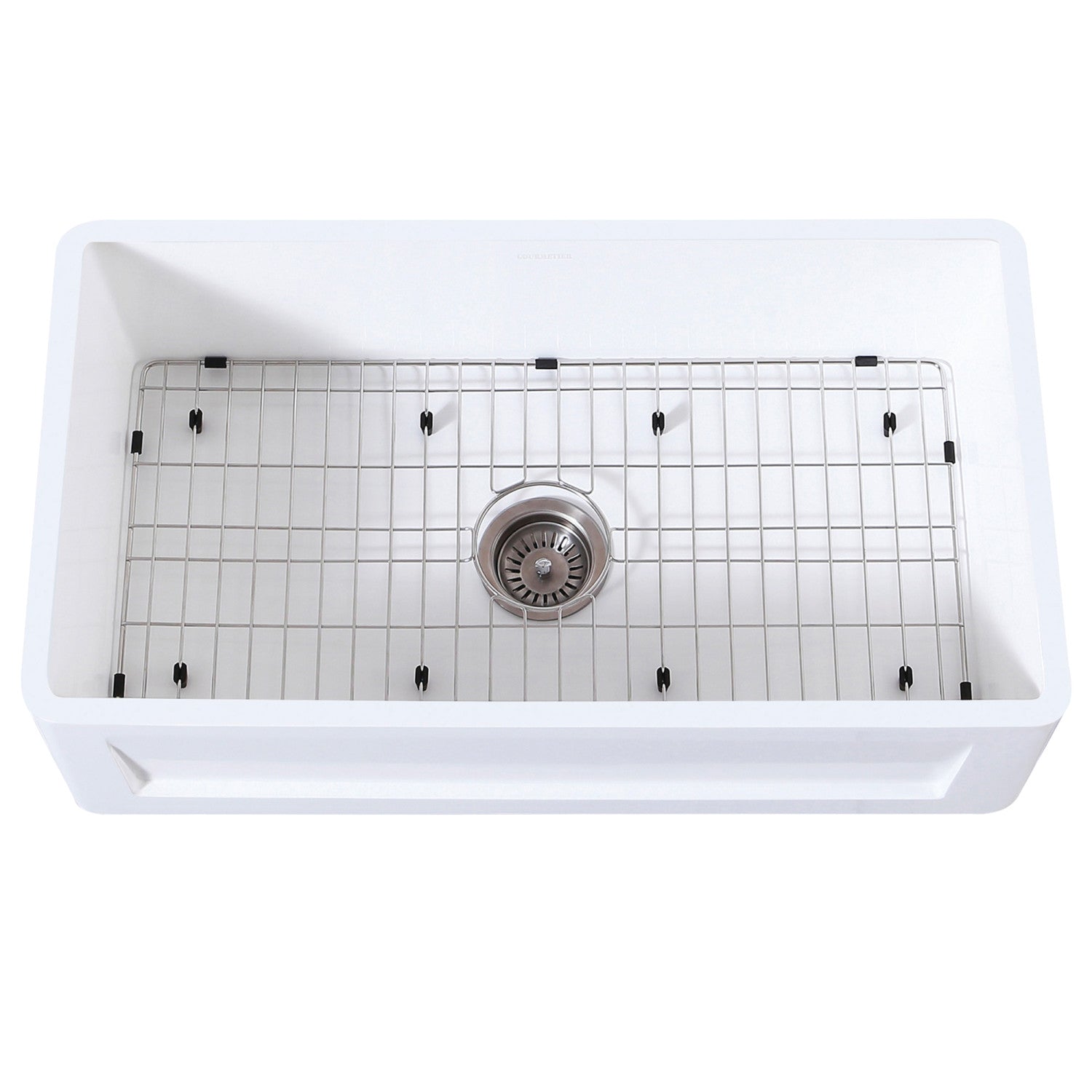 Arcticstone 36 Inch White Farmhouse Kitchen Sink - Matte White Solid Surface Apron Front Single Bowl with Strainer & Grid - Perfect for Modern Farmhouse, Rustic & Country Style Kitchens