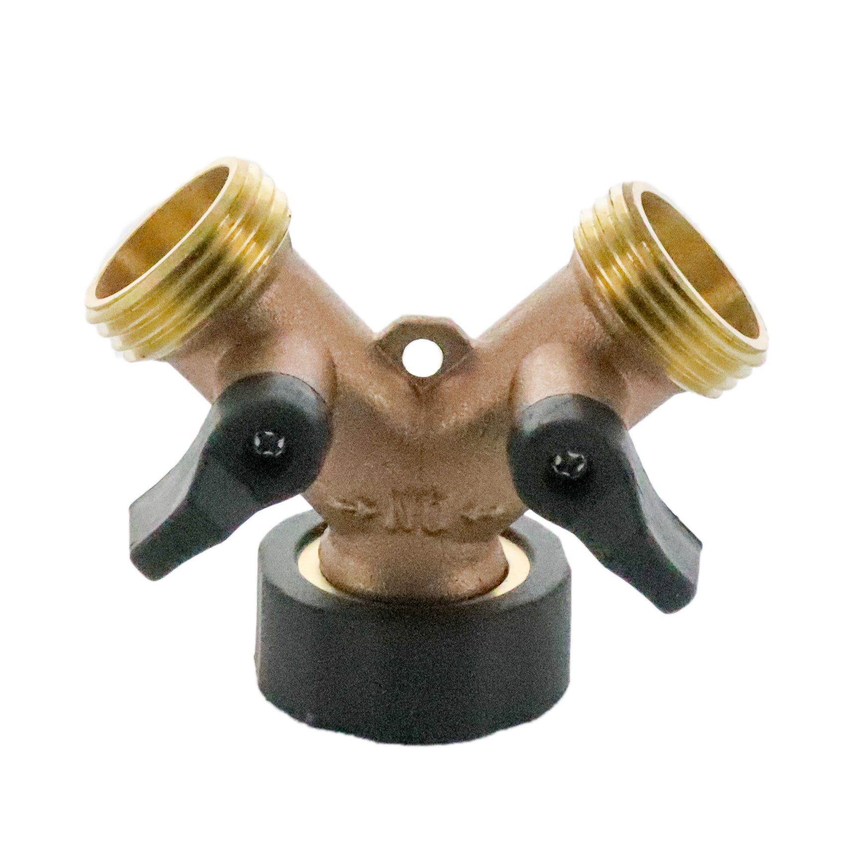 Orbit 58248N Brass Garden Hose Y Adapter with Shutoff Valve - Perfect for Lawn Irrigation, Car Washing & Outdoor Watering