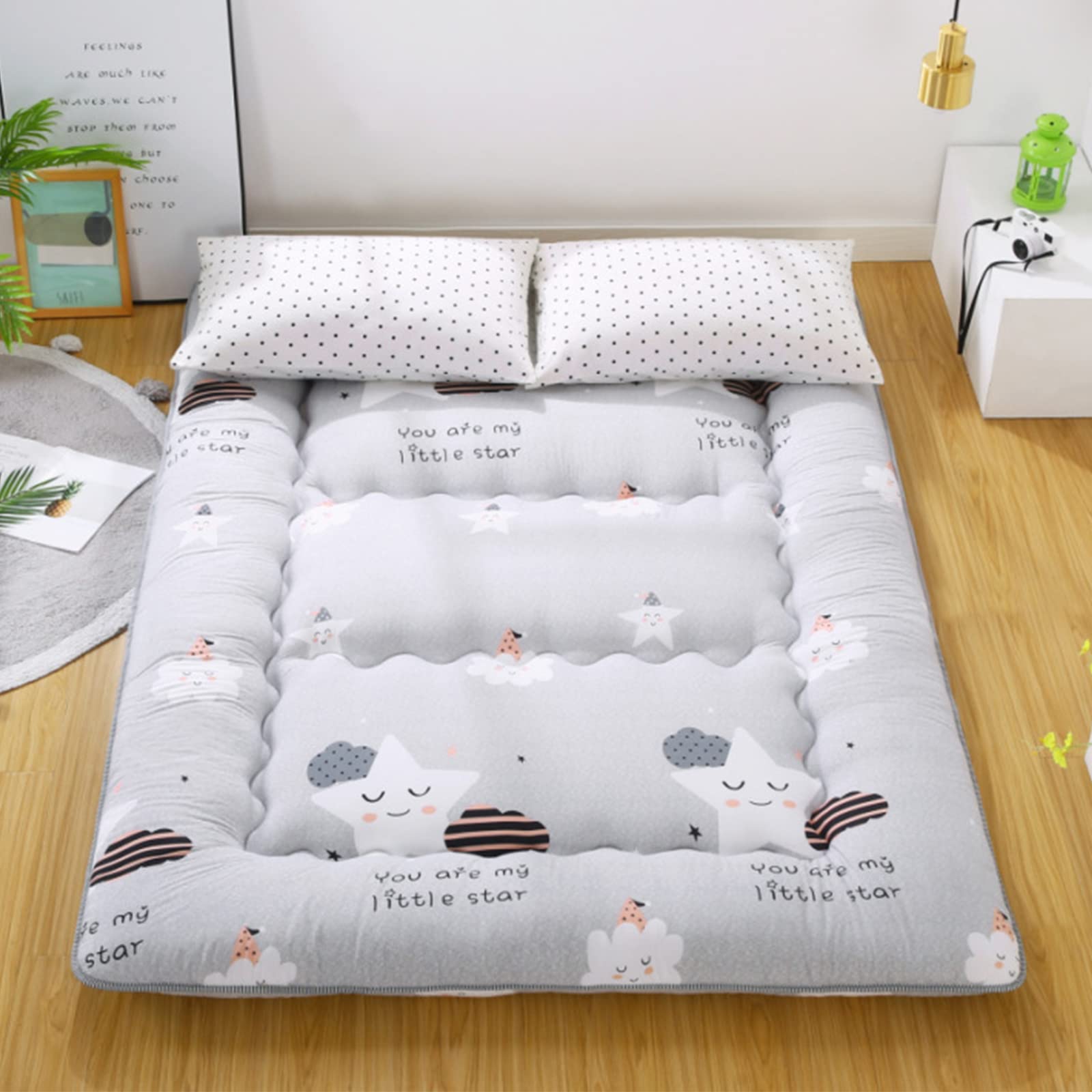 Portable Tatami Floor Mat - Foldable Camping Mattress for Adults & Kids - Full Size Dormitory Bed Pad - Indoor/Outdoor Floor Sleeping Mat - Perfect for Camping, Dorms, Guest Rooms & Home Use