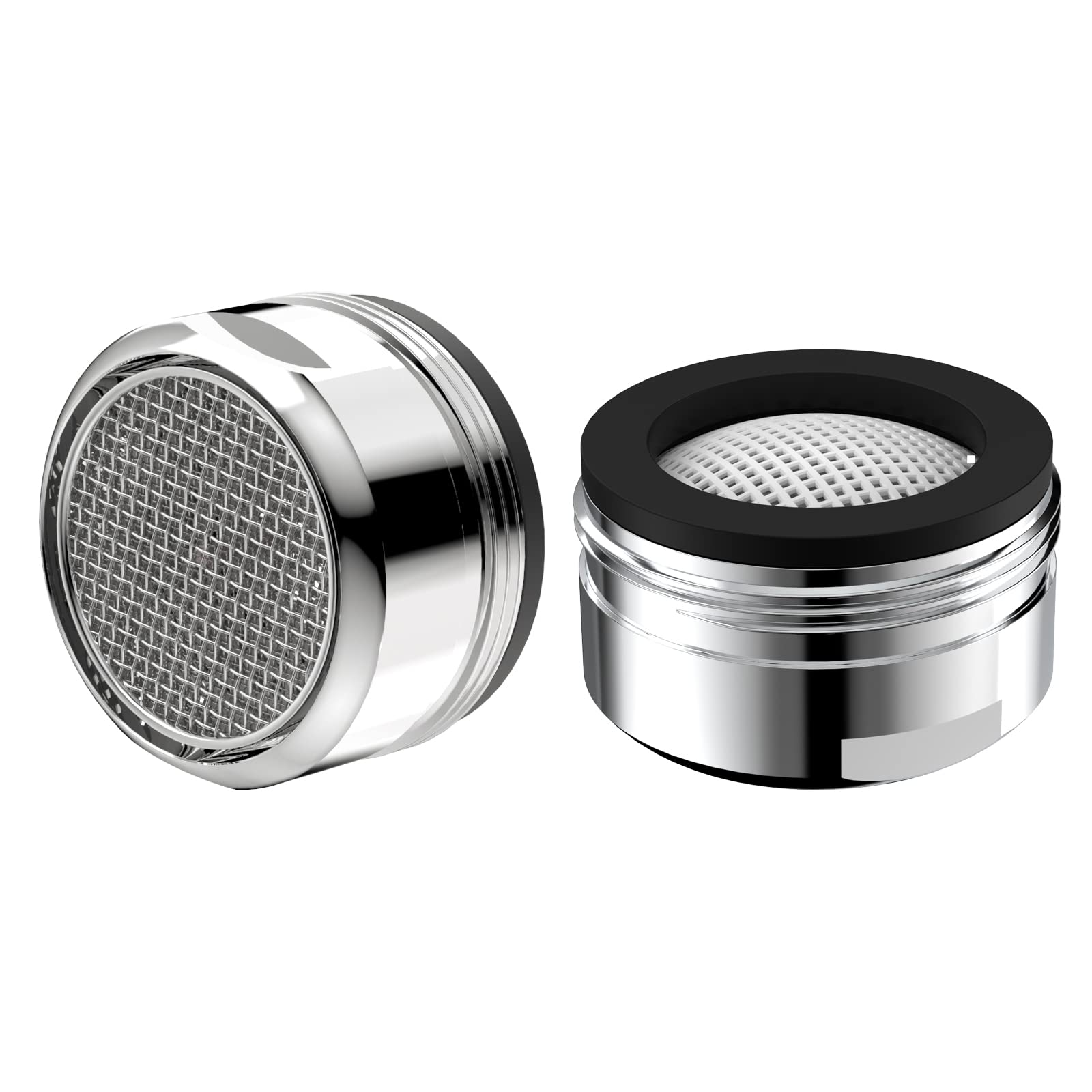 Premium Chrome Brass Faucet Aerator - 0.94 Inch 24mm Male Thread with Gasket for Bathroom & Kitchen Sink - Water Saving Filter Replacement (2 Pack) - Perfect for Home, RV, and Office Water Conservation
