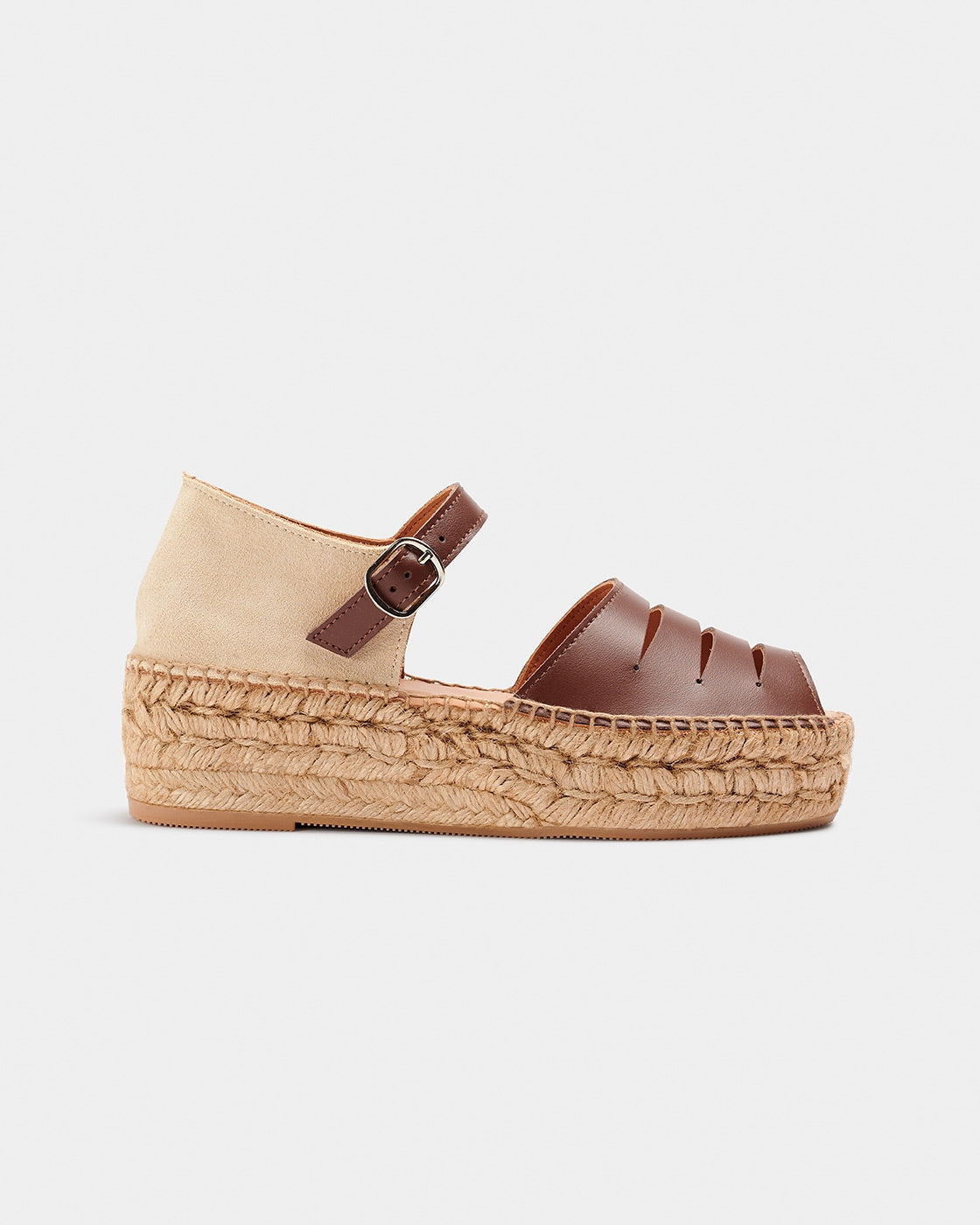 Naguisa Silencio Brown Platform Espadrille Shoes - Comfortable Cork Wedge Sandals for Women | Summer Beach, Casual Outfits & Boho Style