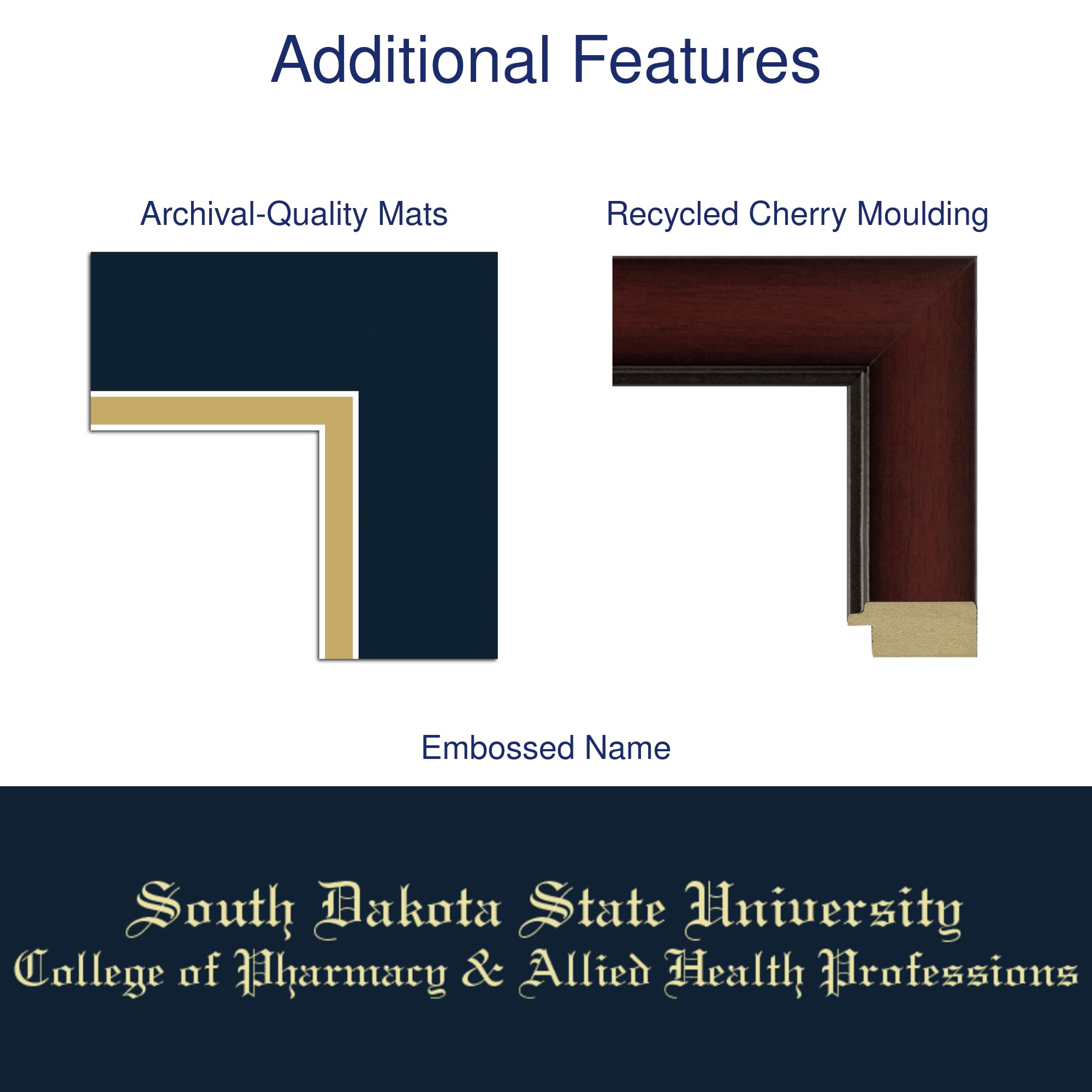 South Dakota State University College of Pharmacy Diploma Frame 11x8.5 Inches - Gold Embossed Display for Associate, Bachelor's, Master's & PhD Degrees - Perfect for Graduation Gifts & Office Decor