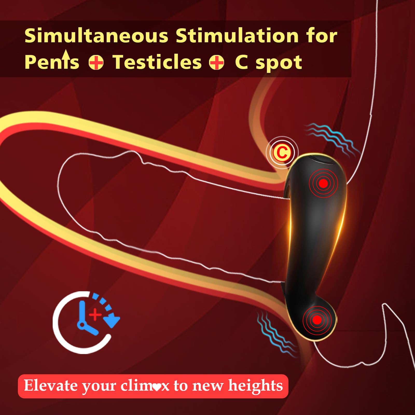 Triple Stimulation Vibrating Cock Ring for Couples - Silicone Penis Ring & Clitoral Stimulator for Enhanced Pleasure - Men & Women Adult Sex Toy - Perfect for Spicing Up Intimate Moments & Couples Play
