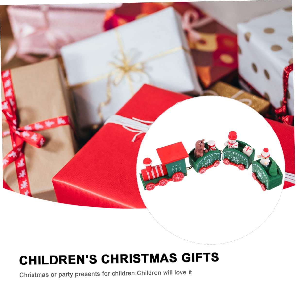 Wooden Christmas Train Toy for Kids - Mini Holiday Decor & Play