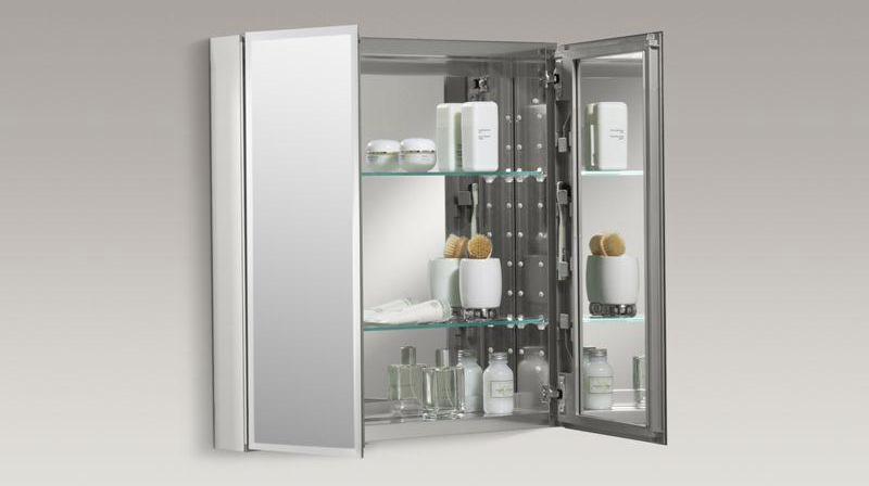 Kohler CB CLC2526FS 25 x 26 Inch Aluminum Medicine Cabinet - Rust-Resistant Bathroom Storage for Toiletries & Essentials (Perfect for Bathroom, Vanity, or Powder Room Organization)