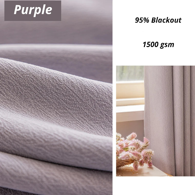 Ellie Anti-Bacterial Chenille Curtain Swatch - Soft Textured Fabric for Living Room, Bedroom & Nursery Decor - Premium Home Window Treatment