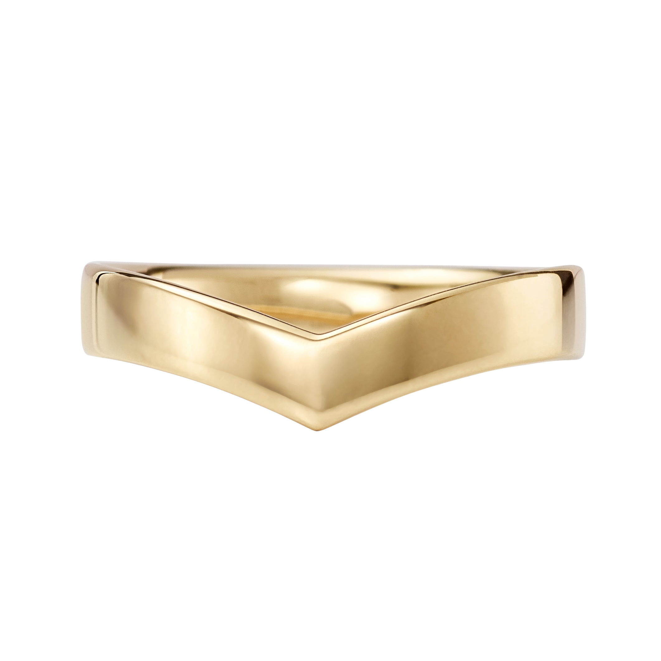 Golden Chevron Wide Wedding Band Ring for Women - 14K Yellow Gold Diamond Accent Bridal Ring - Perfect for Engagement, Anniversary & Special Occasions